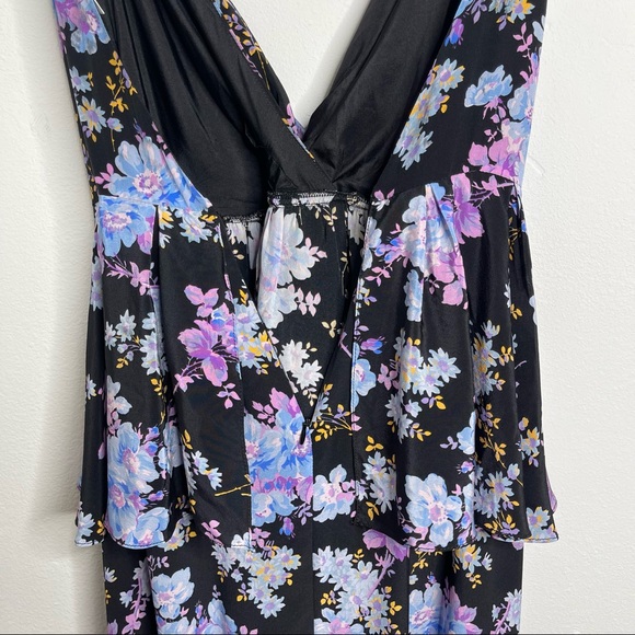 Les Rêveries Peplum Midi Cami Dress in Narcissus 100% Silk Floral Size 0 - Picture 13 of 17